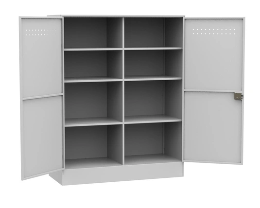 Шкаф для хранения бронежилетов и касок 2000x1560x625 мм Светло-серый