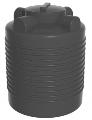 Ёмкость ЭВЛ 300 л. черная с отводом, крышка 450мм 