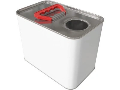 Канистра металл 2л. прямоугольная, с ручкой пластик, с отверстием под берикап 42мм, арт. КМ-2б без берикапа 42мм, код: 28819