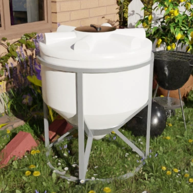 Емкость конусная 45 градусов белая, крышка 450мм 