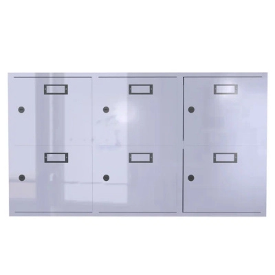 Шкаф для касок на 6 ячеек (2х3) 683x1214x350 мм Светло-серый