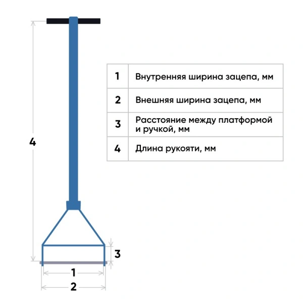 Ручка к роликовой платформе поворотной и подкатной на 18 т