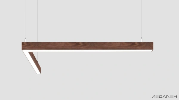 L-образный светильник WOOD ANGLE L 6000K 32W, корпус Американский орех