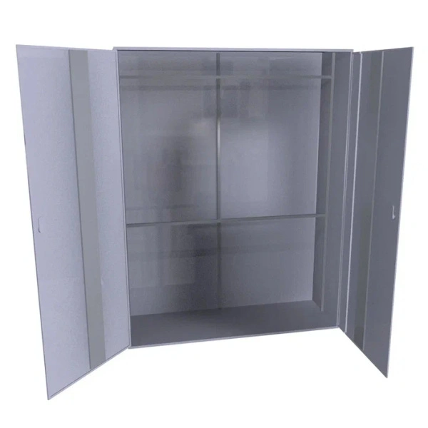 Шкаф для хранения бронежилетов с внутренней стойкой 1800x1400x600 мм Светло-серый