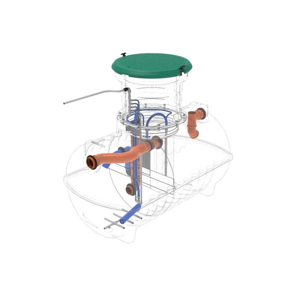 Автономная канализация Rostok Ground 4 с горловиной 600 мм и принудительным отведением стоков 