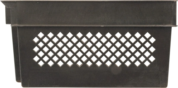 Ящик перфорированный 600×400×300, арт.: 108, объём 50, чёрный, код: 18273