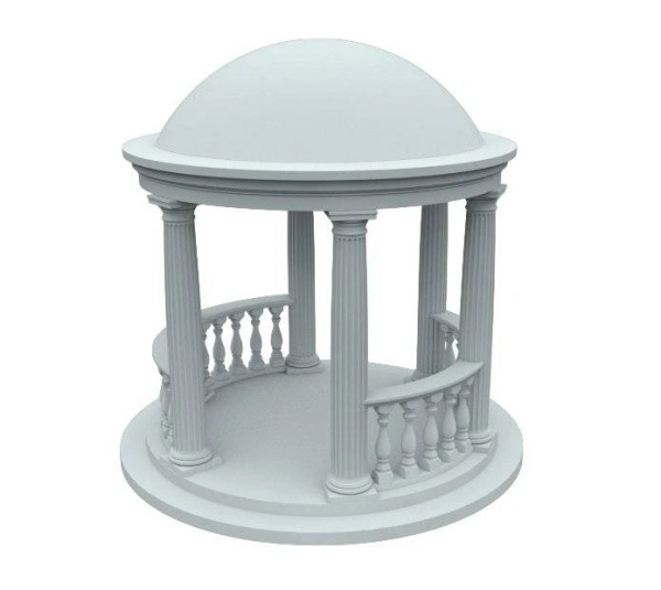 Ротонда тип 2, 6 колонн, диаметр 3450 мм Высота: 3410 мм, прямая, без купола, с тумбой