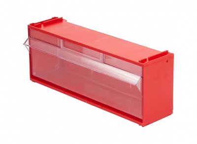 Короб откидной Стелла-техник F-300-1 , 300х96х112мм, красный, прозрачный
