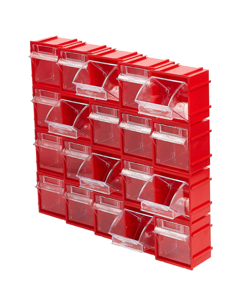 Короб откидной Стелла-техник F-70-1А , 70х60х76мм, красный, прозрачный