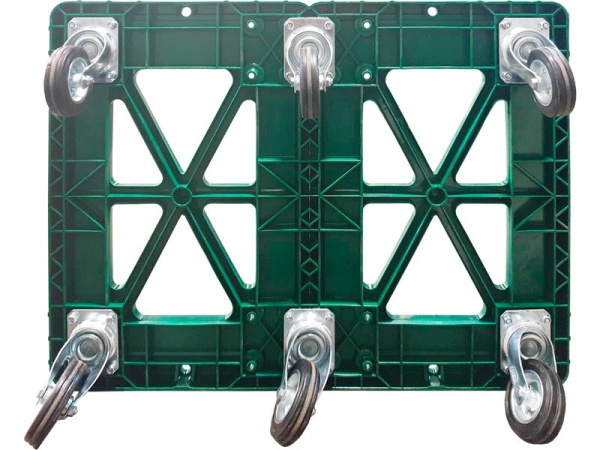 Тележка 800х615 с 6 колесами пластиковая зеленый, арт. 508 НСТ/6_колёс, код: 25667